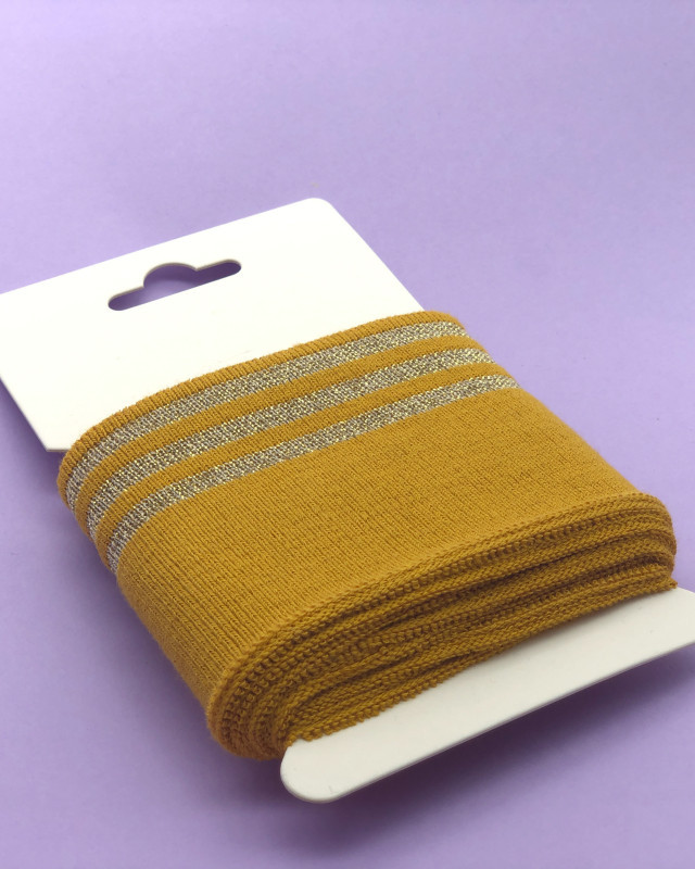 Bande Bord Côte Lurex Ocre Or - Maison Klem